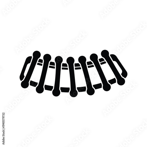 Xylophone silhouette vector icon, black musical instrument illustration for music design