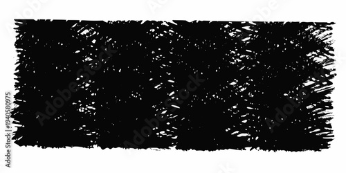 Abstract black texture resembling a roughly drawn rectangle on white