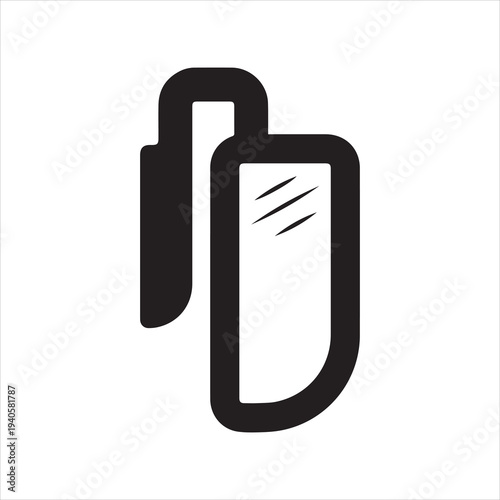 bus rear view mirror  right isolated icon on white background, auto ser