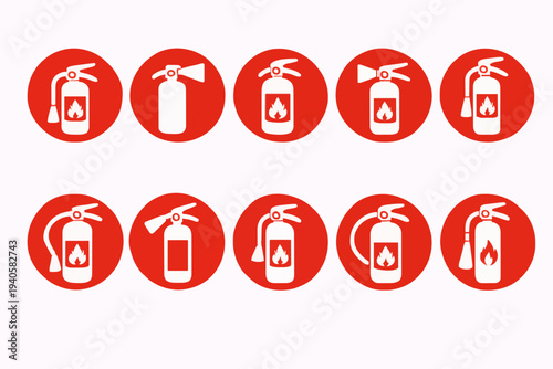 Fire Extinguisher Icons Set