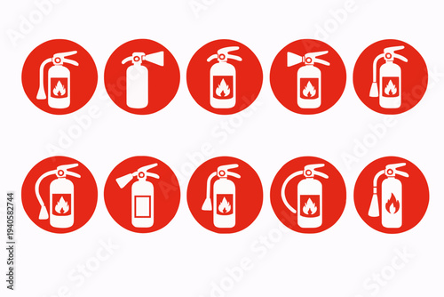 Fire Extinguisher Icons Set