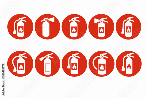 Fire Extinguisher Icons Set