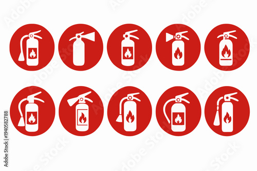 Fire Extinguisher Icons Set