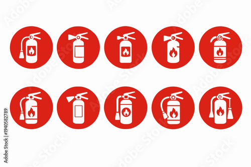 Fire Extinguisher Icons Set