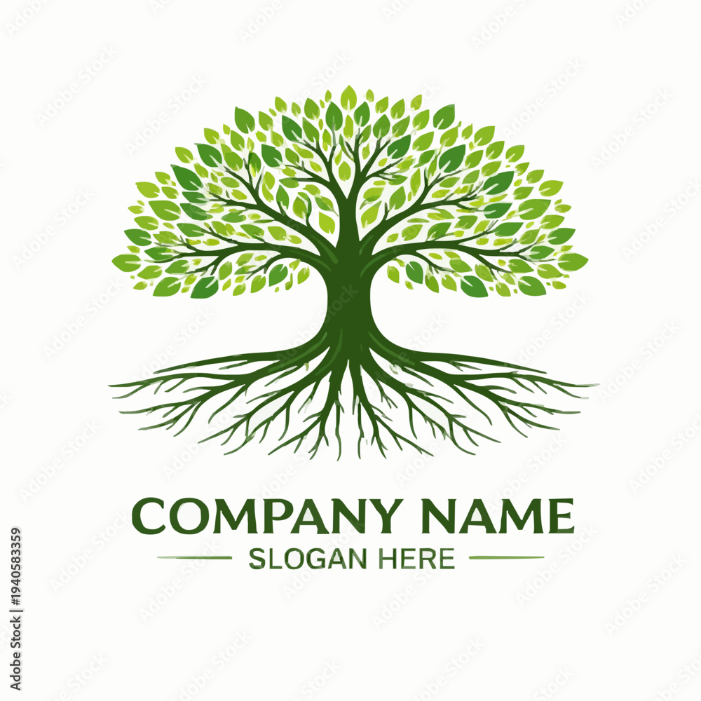 Obraz premium Green Tree Logo Design