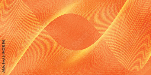 Abstract orange background with flowing wave lines. Glowing wavy lines. Shiny colorful moving lines design element. Modern dynamic wave pattern. Suit for website, poster, brochure, banner, flyer