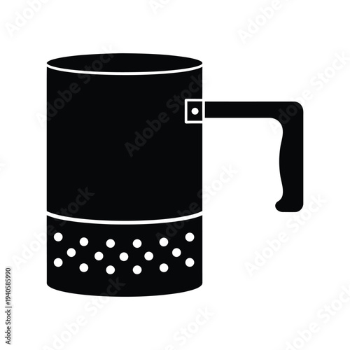 Kitchen flour sifter silhouette vector icon for baking utensil design isolated on white