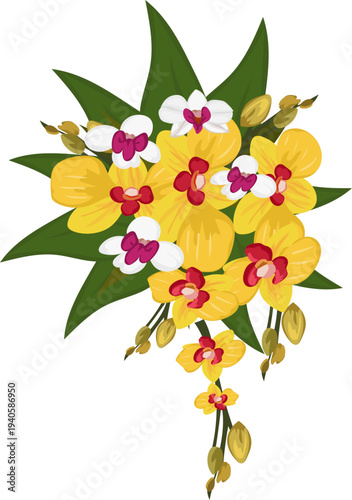 Yellow Wildflower Bouquet Illustration