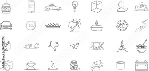 Collection of ancient egyptian hieroglyphic symbols and icons