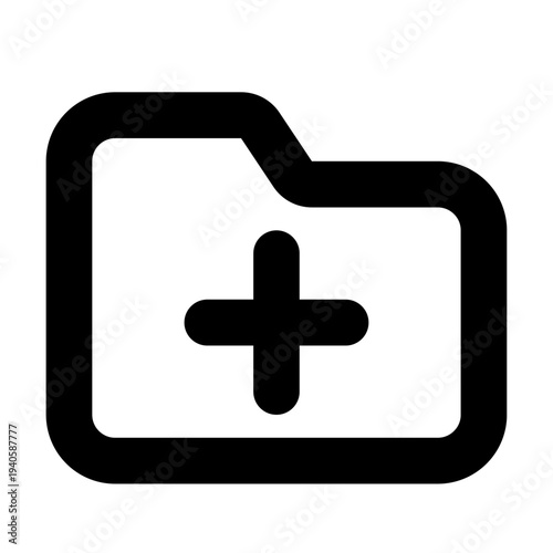 Medical Folder Icon, Patient Health Record and Document Management Illustration, 24x24 Pixel Perfect, Editable Stroke Vector for Medical UI Design.