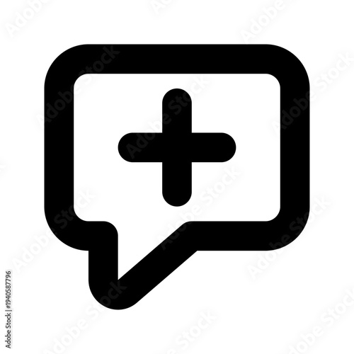 Medical Chat Icon, Online Doctor Consultation Illustration, Healthcare Support Message Symbol, 24x24 Pixel Perfect, Editable Stroke Vector Design.