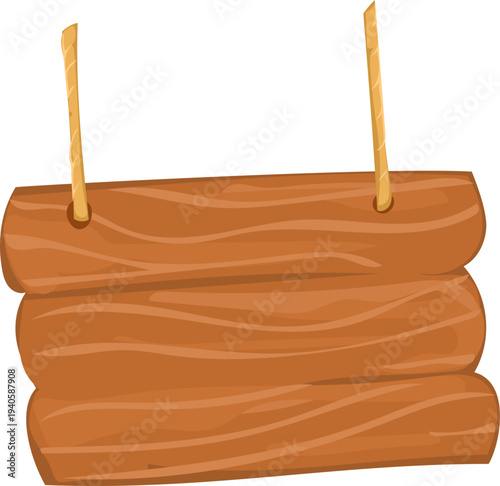 Suspended Wooden Plank Sign