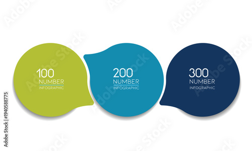 3 elements scheme, diagram. Three connected circles. Infographic template.