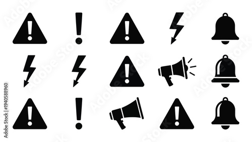 A collection of warning signs and symbols