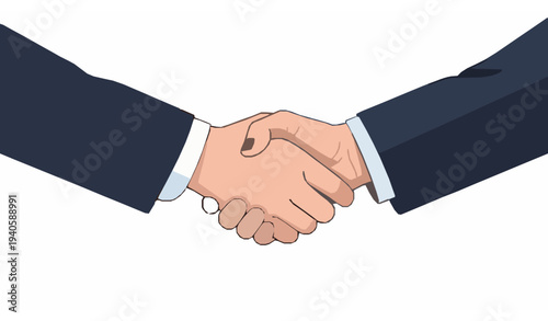 Business handshake partnership agreement concept with two businessmen shaking hands for successful deal and teamwork