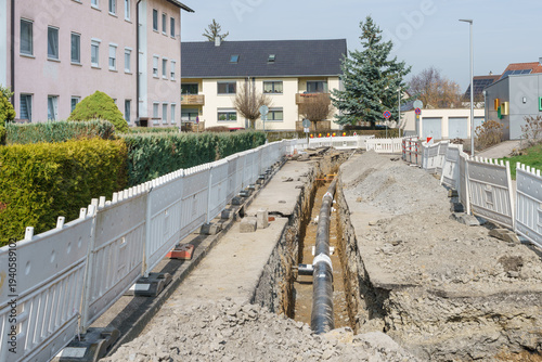 Baustelle für eine neue Fernwärmeleitung