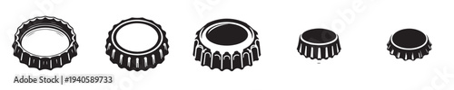 silhouette style bottle cap vector