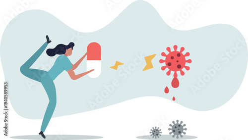 drugs to cure flu concept.person's life situation and his activities.