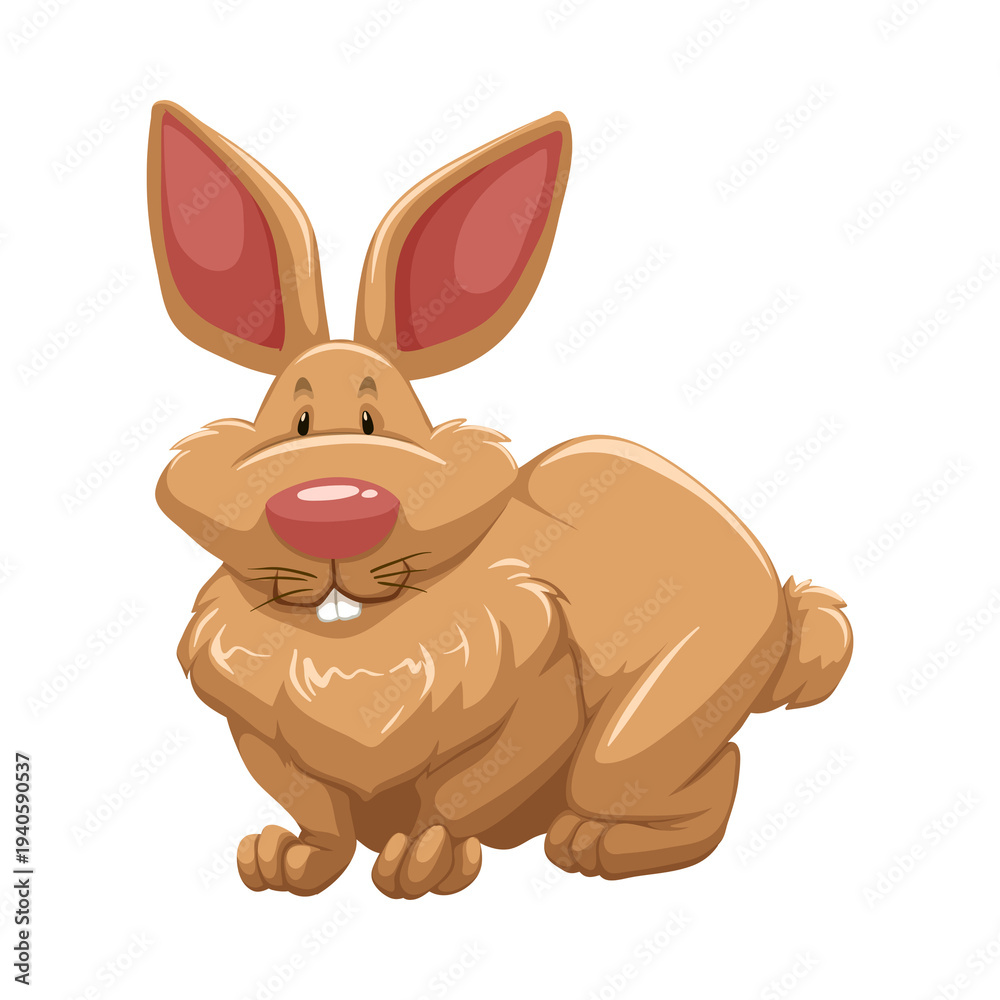 Obraz premium Cute Easter Bunny Cartoon Illustration