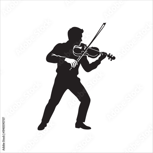 Musician Silhouette Playing Violin Classical Music Performance Artist Sound Melody Instrument Strings Elegant Live Concert Stage Entertainment Rhythm