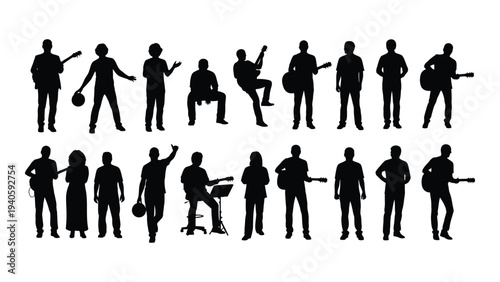 A group of musicians playing different musical instruments