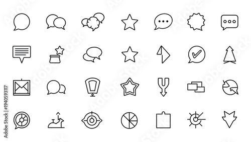 A collection of various web and media icons