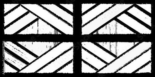 Abstract geometric pattern resembling a window with diagonal lines