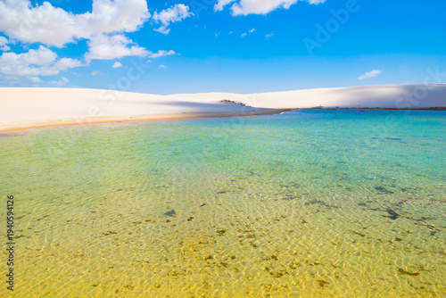 View of some beautiful dunes and lagoons in Maranhão - Santo Amaro do Maranhão, Brazil 