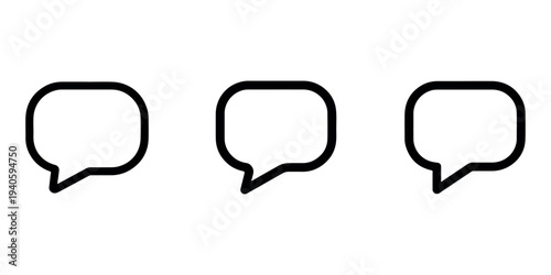 Chat icon set message icons speech bubble vector in isolated white background for social media mobile app web design