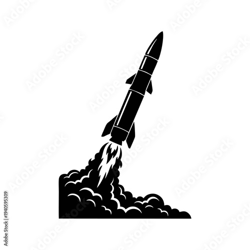 missile silhouette vector