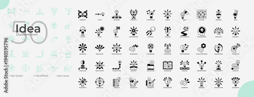 Idea Duotone Editable Icons set