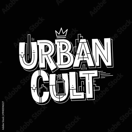 Urban Cult Graffiti Style Typography Logo Design.