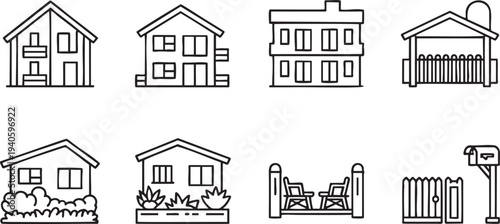 Collection Of Hand Drawn House Icons home building