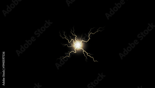 Thunder lightning bolt yellow energy power electric symbol storm flash vector illustration design