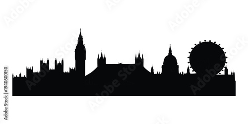 London Skyline Silhouette, Famous Landmarks