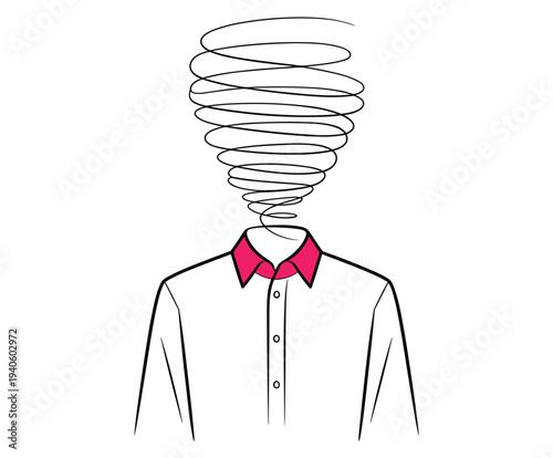 Shirt with swirling lines for head headless pink