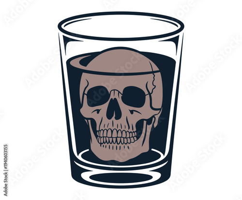 Skull in a Shot Glass symbol warning.