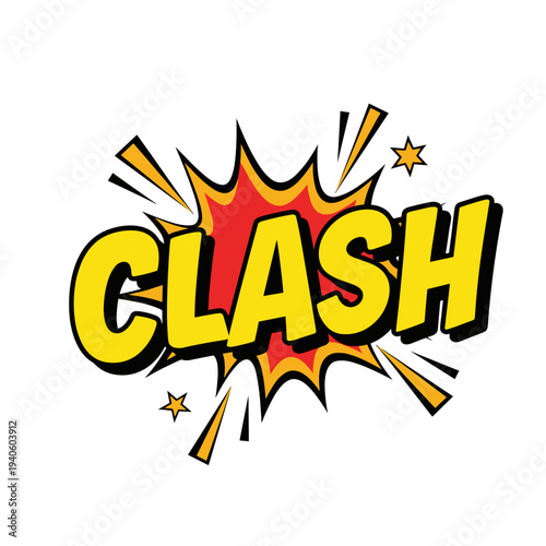 Comic Book Style Clash Word Art.