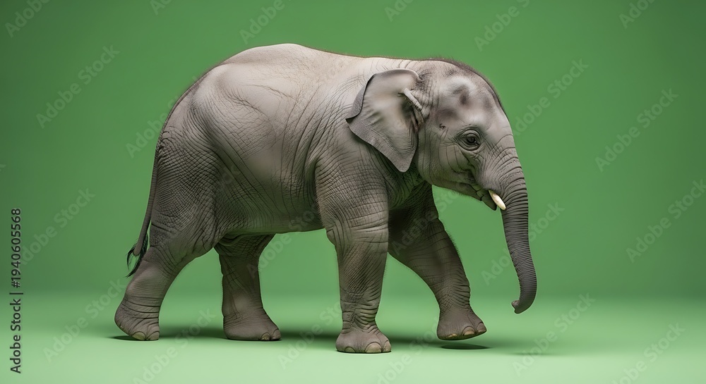Obraz premium green background elephant