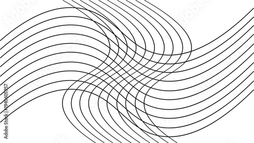 Twisting wave line abstract composition with layered curves for creative branding backdrop