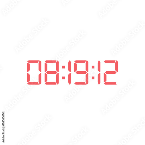 LED digital clock number for counter or calculator mockup design