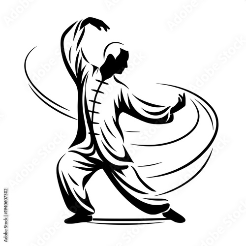 Chinese Elder Practicing Tai Chi