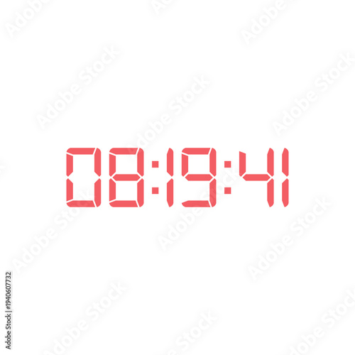 LED digital clock number for counter or calculator mockup design