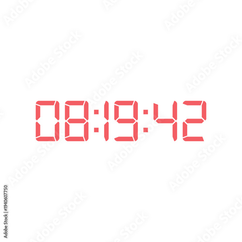 LED digital clock number for counter or calculator mockup design