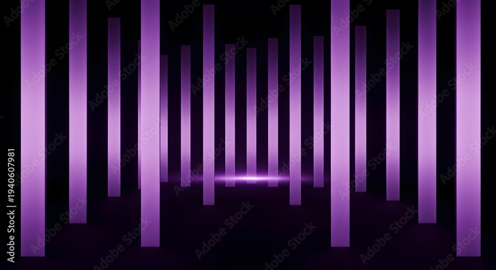 Fototapeta premium Modern minimalist purple light corridor abstract background gradient design
