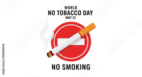 World No Tobacco Day May 31st no smoking concept illustration.