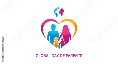 Global Day of Parents colorful family illustration.