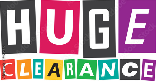 Huge Clearance Sale Sign with Colorful Letters