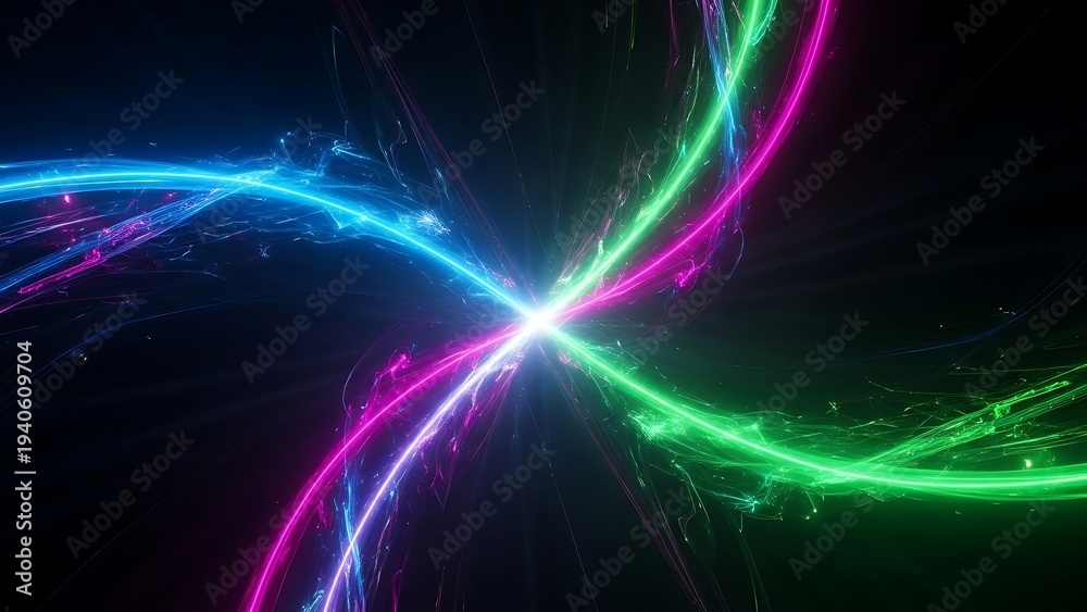 Fototapeta premium Dynamic light streaks cosmic explosion