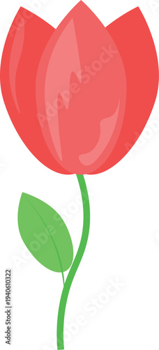 Cartoon-style Tulip Flower Clipart